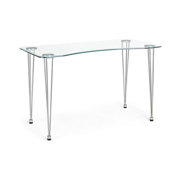Biurko ze szklanym blatem 60x120 cm Rondo – Bizzotto