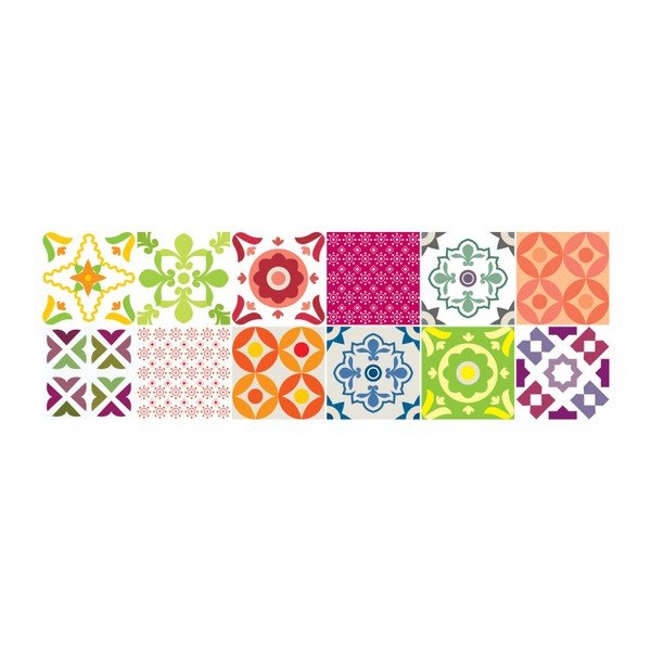 Zestaw 12 naklejek ściennych Ambiance Wall Decals Elegant Tiles, 10x10 cm-image-2