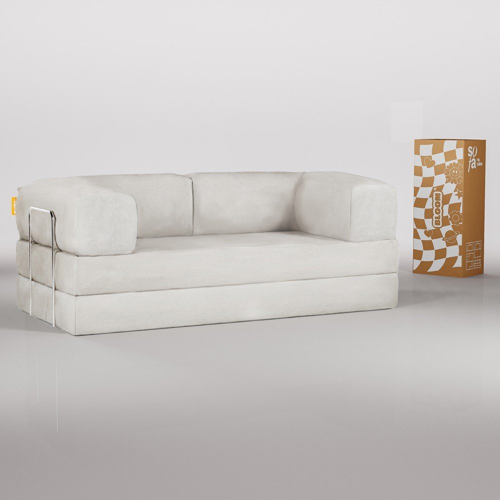 Beżowa rozkładana sofa z materiału bouclé 180 cm Bloom – TemaHome (zdjęcie 4)
