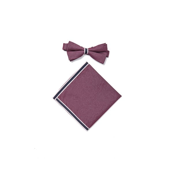 Zestaw muszki i poszetki Deep Rose-image-1