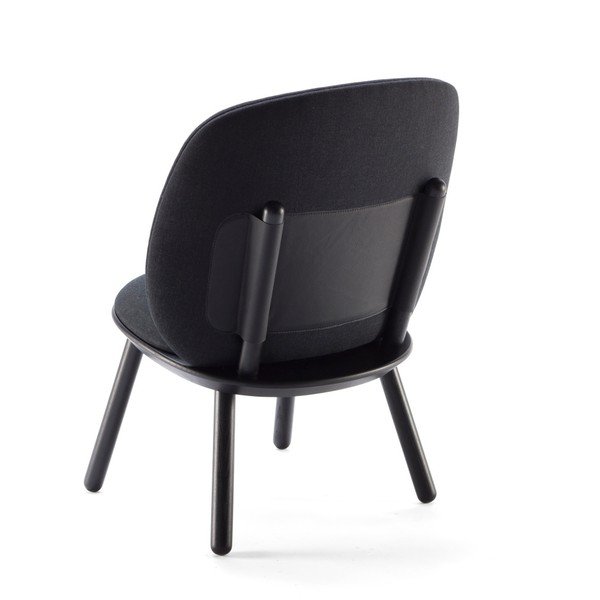 Czarny fotel z jesionu z elementami skórzanymi EMKO Naïve-image-3