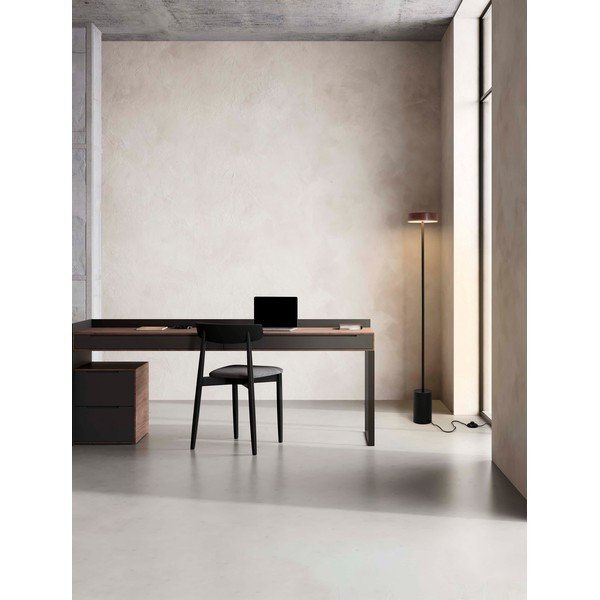 Czarna/w ciemnym naturalnym kolorze metalowa lampa stojąca LED (wysokość 135 cm) Thea – Nova Luce-image-1