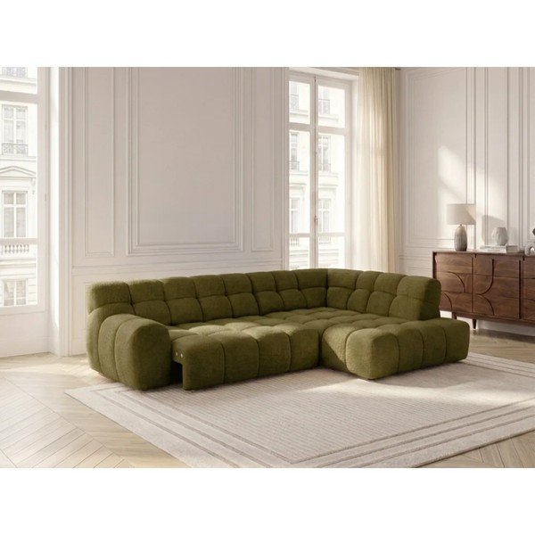 Zielony rozkładany/z elektryczną regulacją siedziska narożnik (lewostronny/w kształcie litery L) Andre – Bobochic Paris-image-3