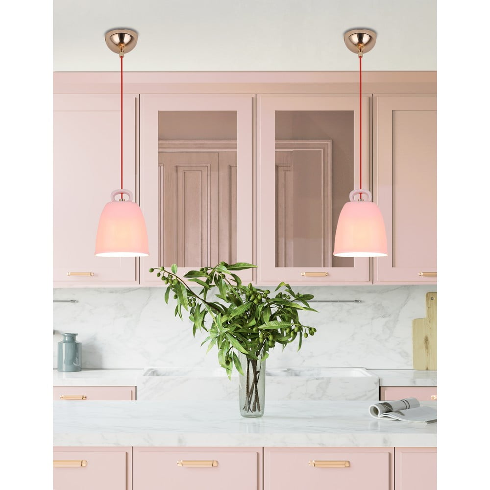 Różowy żyrandol dziecięcy z ceramicznym kloszem Sewilla – Candellux Lighting (zdjęcie 5)