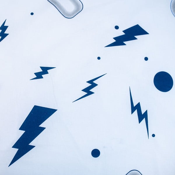 Biało-niebieska bawełniana pościel dziecięca jednoosobowa 140x200 cm Game over  – Jerry Fabrics-image-4