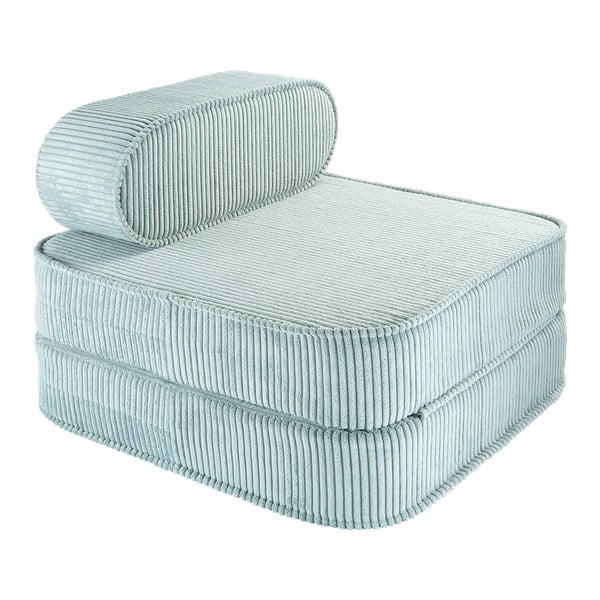 Miętowy sztruksowy fotel dziecięcy Flip – Wigiwama