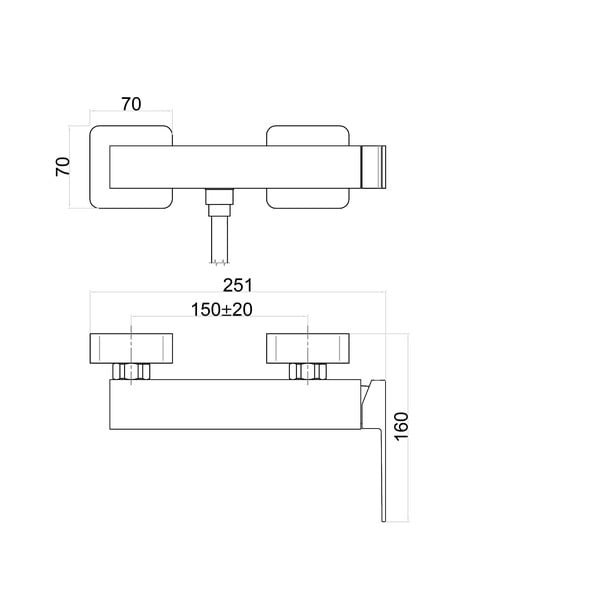Bateria prysznicowa ścienna w kolorze matowej czerni (1 otwór) Latus – Sapho-image-1