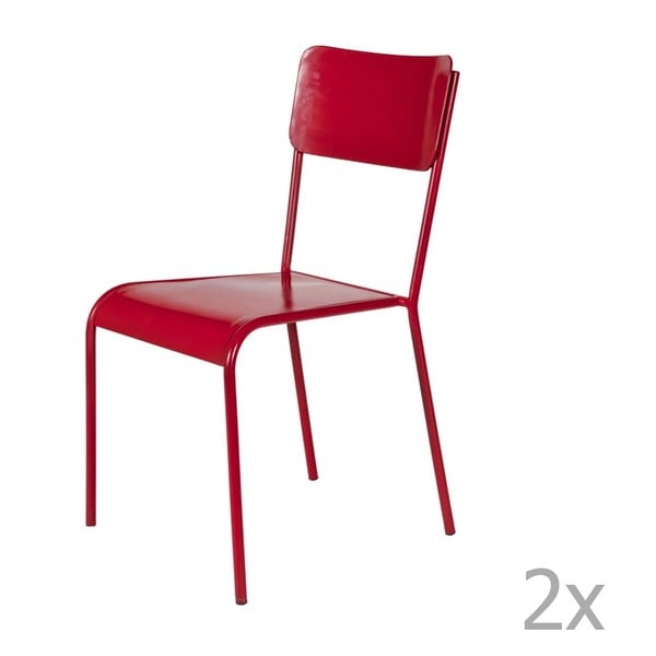 Zestaw 2 czerwonych krzeseł Airman