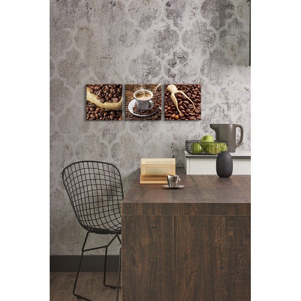 Zestaw 3 obrazów Styler Glasspik Set Coffee Uno-image-1