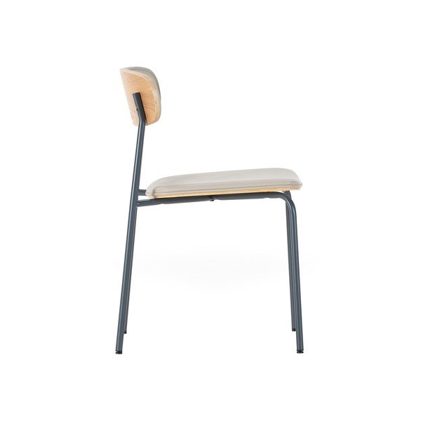 Beżowe tapicerowane krzesła zestaw sztaplowane 2 szt. Saula – Marckeric-image-3