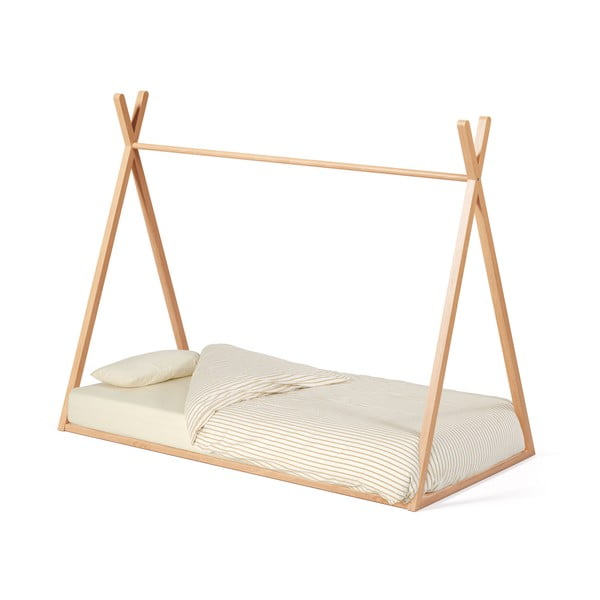 Łóżko dziecięce z litego drewna bukowego w kształcie domku ze stelażem 90x190 cm Maralis – Kave Home-image-3