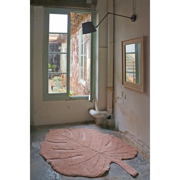 Różowy bawełniany dywan dziecięcy tkany ręcznie odpowiedni do prania 120x180 cm Monstera Vintage Nude – Lorena Canals-image-4