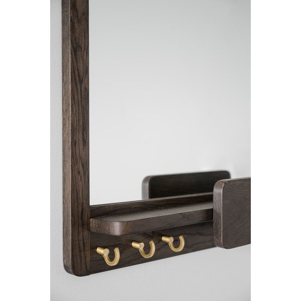 Lustro ścienne z półką i drewnianą ramą 45x10 cm Inverness – Rowico-image-4