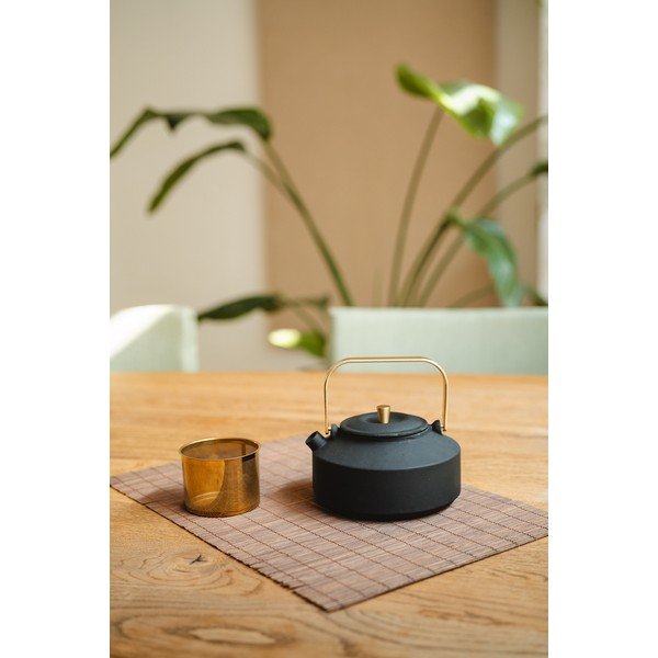 Czarny żeliwny dzbanek do herbaty z sitkiem 1 l Shangdong – Bredemeijer-image-2