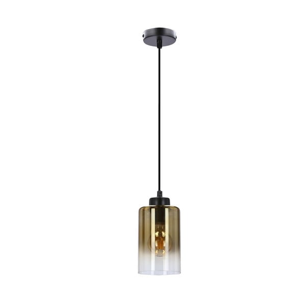 Czarna lampa wisząca ze szklanym kloszem ø 10 cm Aspra – Candellux Lighting