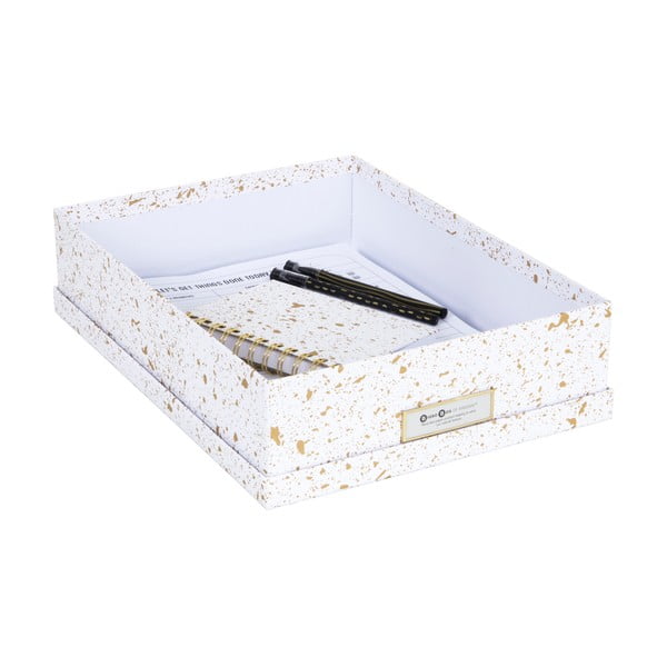 Pudełko w biało-złotym kolorze Bigso Box of Sweden Oskar-image-3