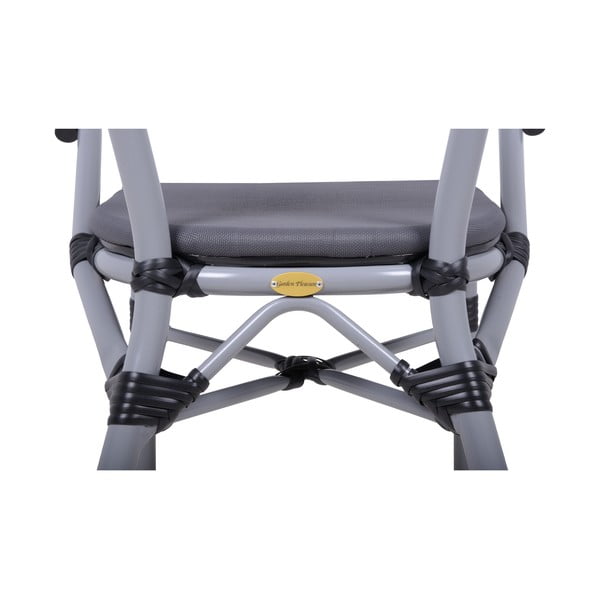 Szare metalowe krzesło ogrodowe Toskana – Garden Pleasure-image-2