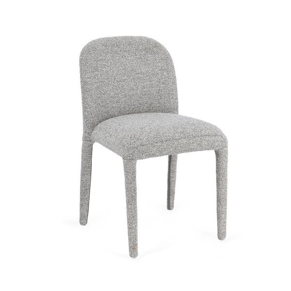 Szare krzesło z materiału bouclé Antara – Bizzotto