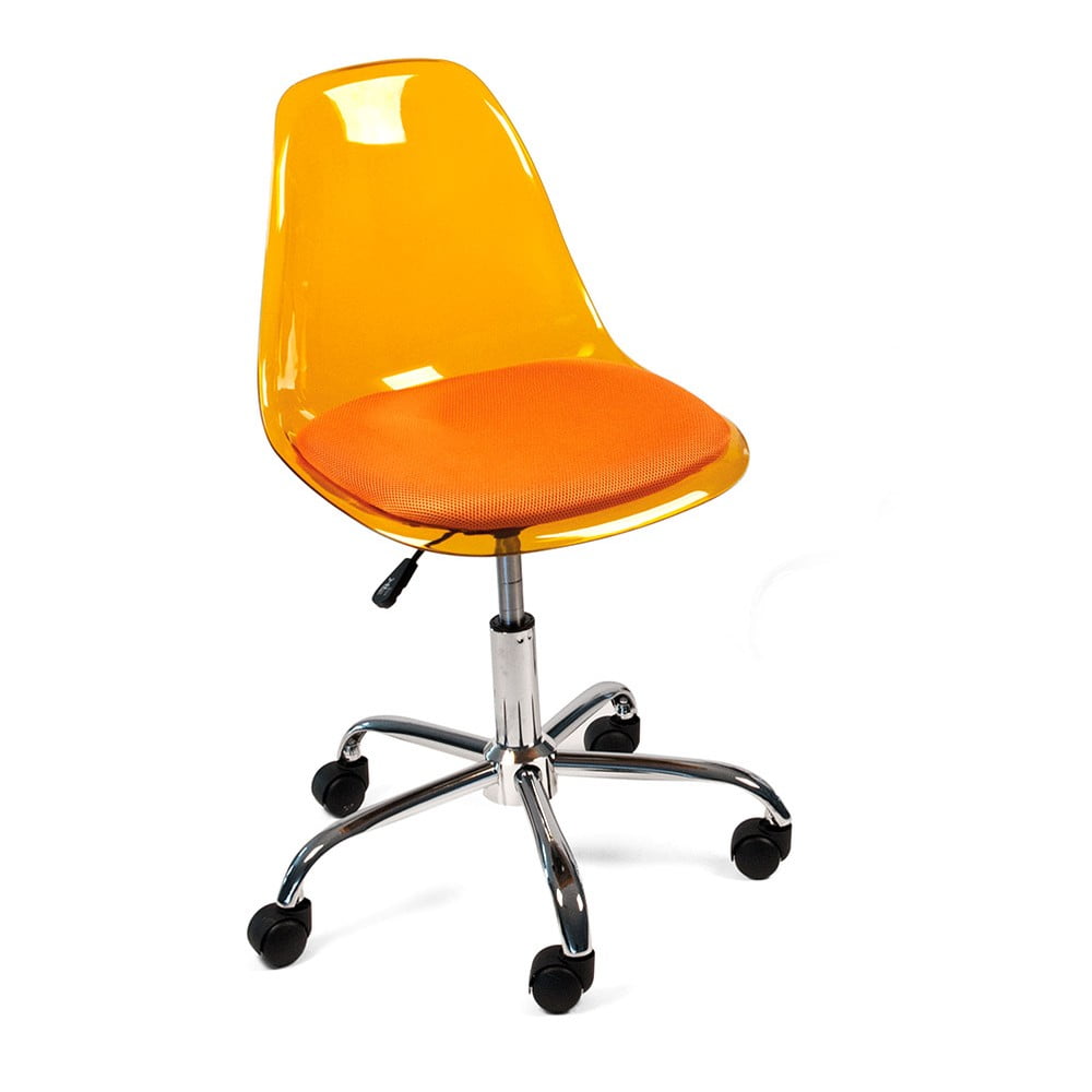 Krzesło biurowe na kółkach Plato, pomarańczowe