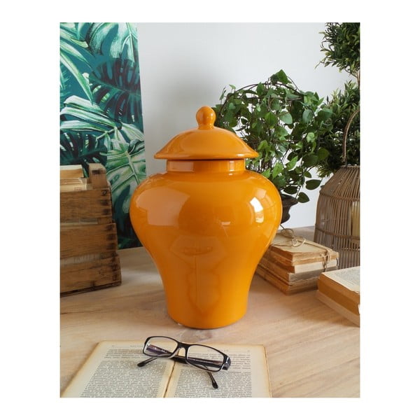 Pomarańczowy pojemnik ceramiczny Orchidea Milano Luxury, 38 cm
