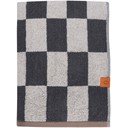 Antracytowo-beżowy ręcznik kąpielowy z bawełny organicznej frotte 70x133 cm Retro – Mette Ditmer Denmark