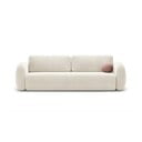 Kremowa aksamitna rozkładana/ze schowkiem sofa 262 cm Tonale – Cosmopolitan Design