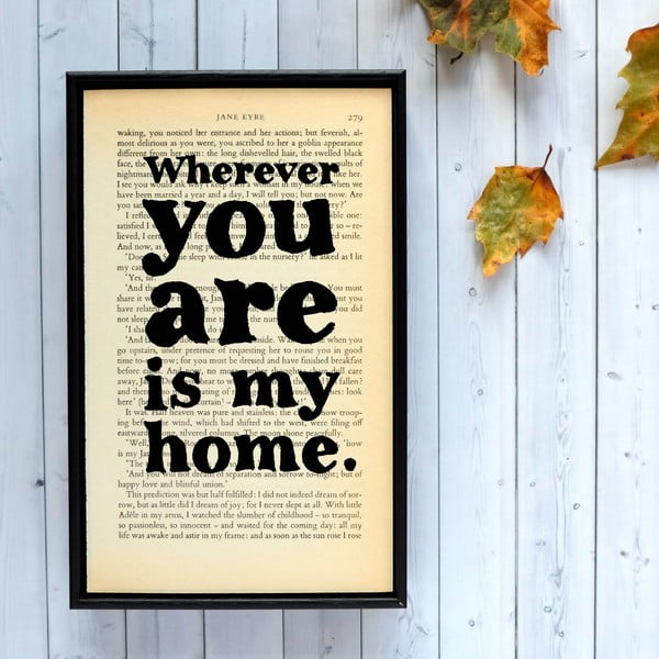 Plakat w
  drewnianej ramie Jane Eyre Wherever You Are