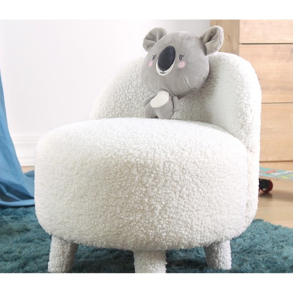 Biały fotel dziecięcy z materiału bouclé Moouv – Artie-image-4
