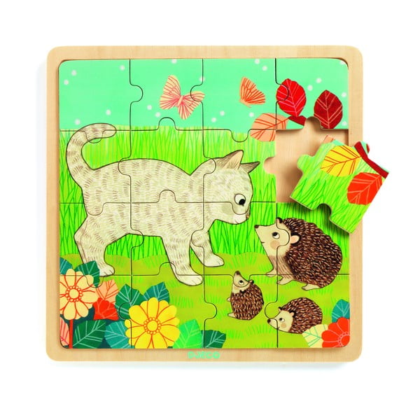 Dziecięce puzzle drewniane Djeco W ogródku