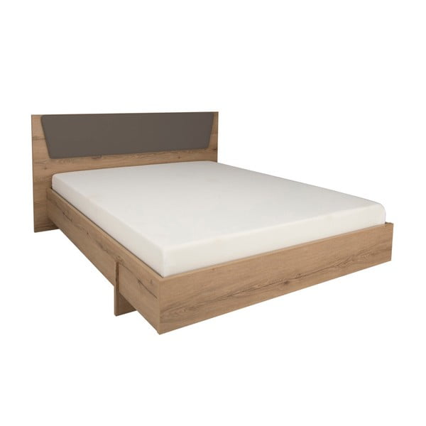 Łóżko z szarym elementem Gami Myla, 140x190 cm