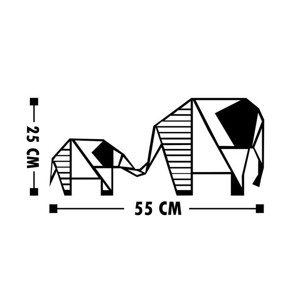 Czarna dekoracja ścienna Wallity Elephant-image-3