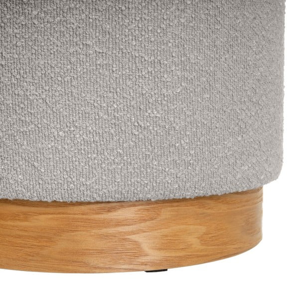 Jasnoszare pufy zestaw z materiału bouclé 2 szt. – Casa Selección-image-3