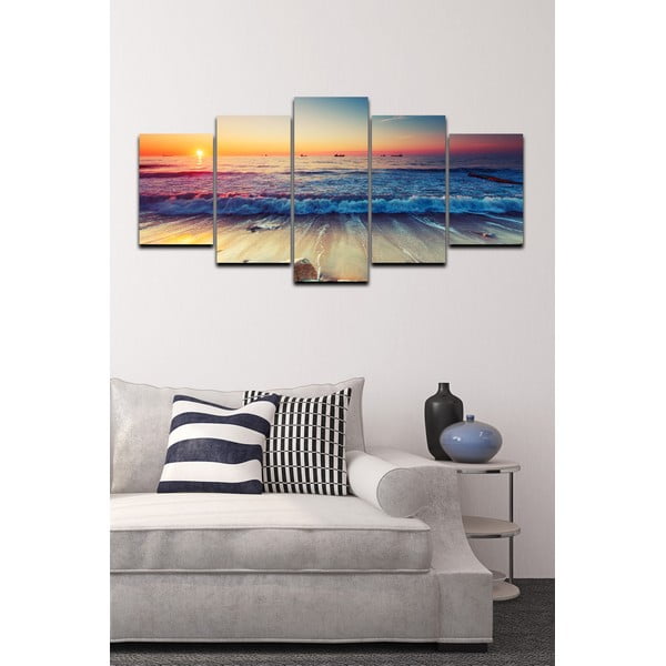 Pięcioczęściowy obraz Tropical Paradise Sunset-image-1