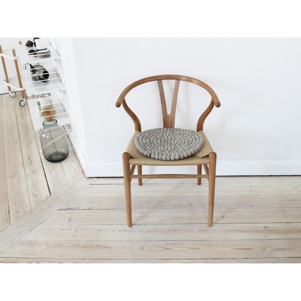 Piaskowobrązowa wełniana kulkowa poduszka na krzesło Wooldot Ball Chair Pad, ⌀ 39 cm-image-1