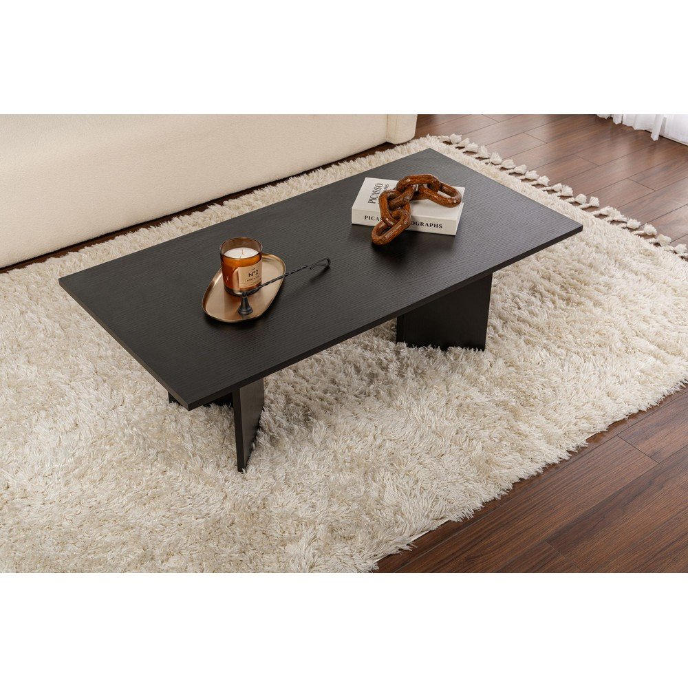 Czarny stolik z matowym wykończeniem 60x119 cm Sabin – Kalune Design (zdjęcie 6)