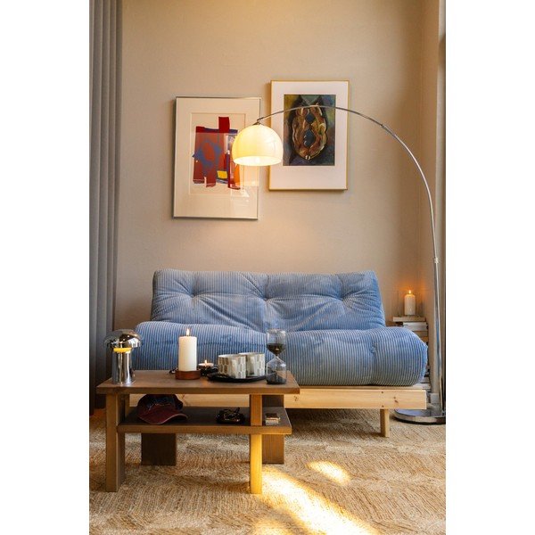 Jasnoniebieska sztruksowa rozkładana sofa 140 cm Roots – Karup-image-1