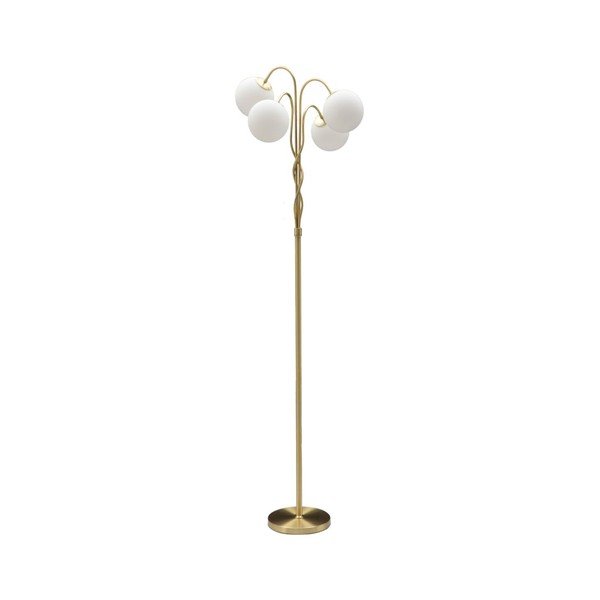 Lampa stojąca w biało-złotym kolorze ze szklanym kloszem (wysokość 176 cm) Glamy – Mauro Ferretti