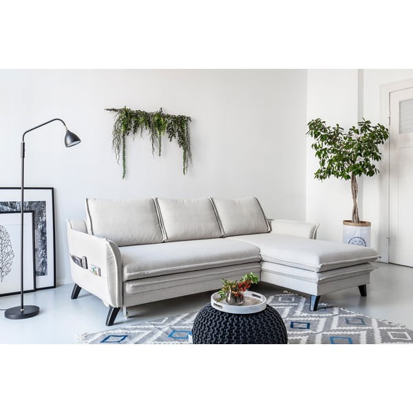 Jasnobeżowy narożnik rozkładany Miuform Charming Charlie, prawostronny-image-3