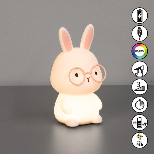 Jasnoróżowa dziecięca lampka nocna Josie – Fischer & Honsel-image-4