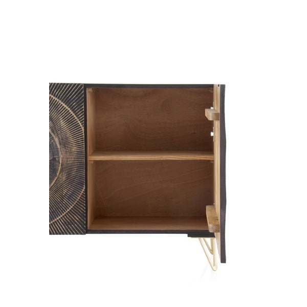 Czarna niska komoda z drewna mango 160x75 cm Mango – Geese-image-4