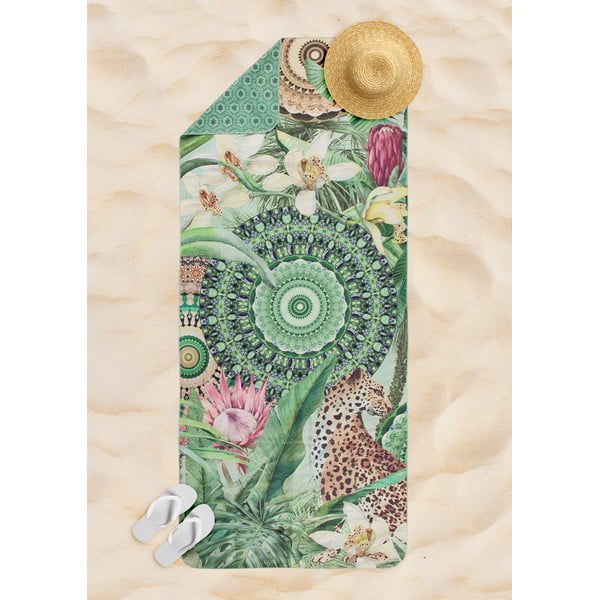 Zielony ręcznik plażowy szybkoschnący 50x100 cm – HIP-image-1