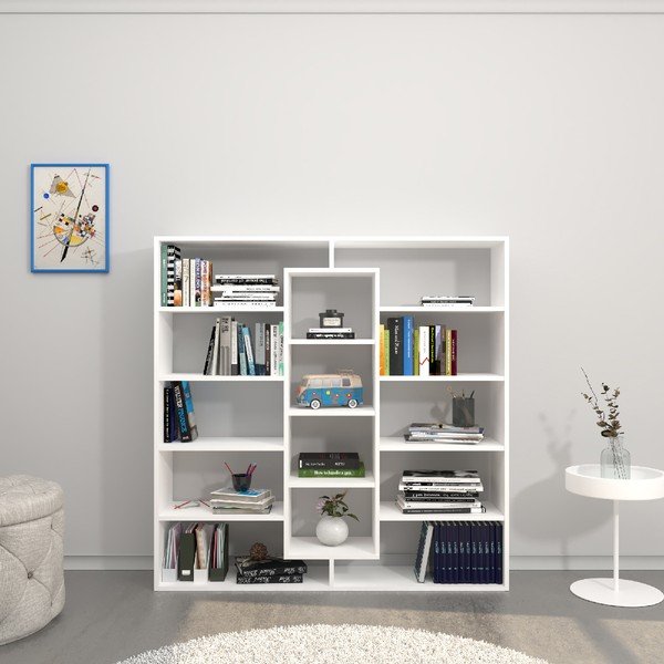 Biała drewniana biblioteczka Dalia, szer. 130 cm-image-1