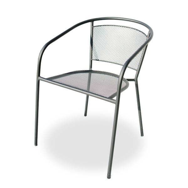 Czarny metalowy fotel ogrodowy – Rojaplast