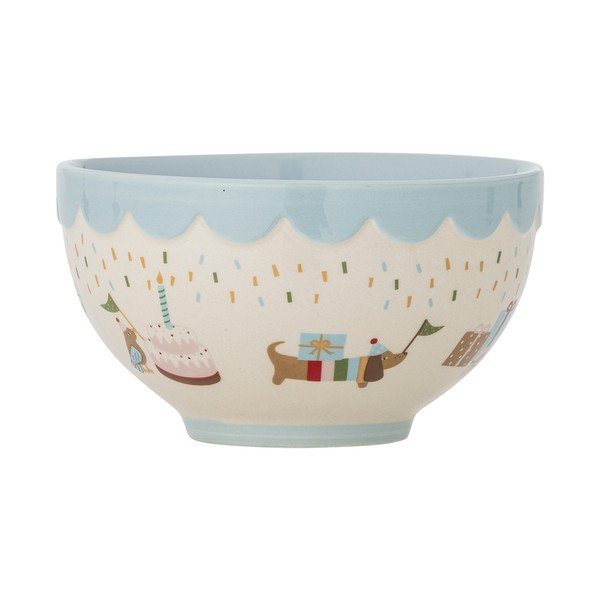 Jasnoniebieska/kremowa kamionkowa miska dla dzieci ø 13,5 cm Celebrate – Bloomingville Mini-image-4