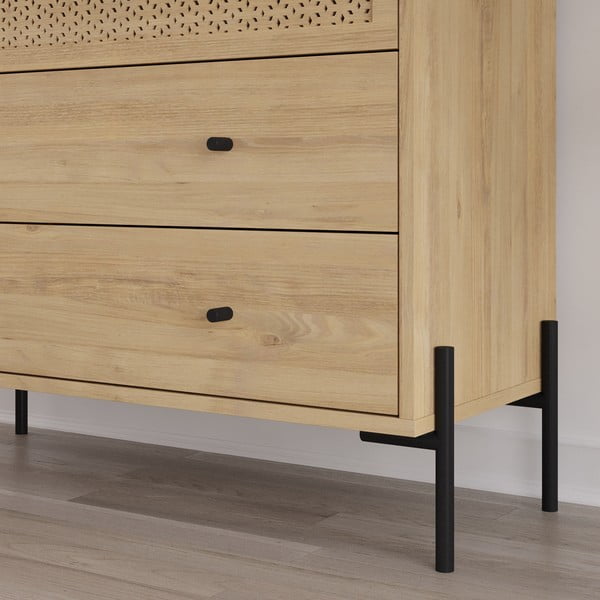 Niska komoda w dekorze dębu 90x80 cm Mayra – Marckeric-image-4