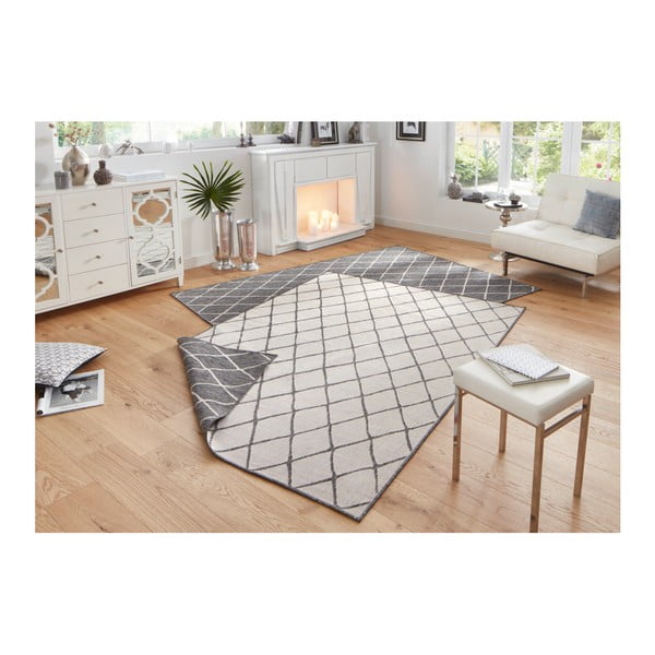 Szary dywan dwustronny NORTHRUGS Malaga, 160x230 cm-image-2