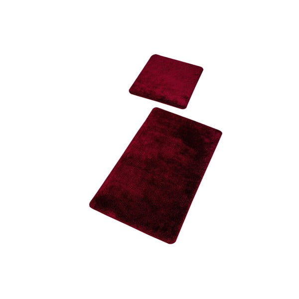 Bordowe dywaniki łazienkowe zestaw 2 szt. 100x60 cm – Foutastic