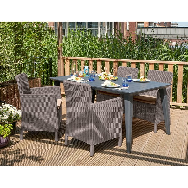 Jasnobrązowy plastikowy fotel ogrodowy Trenton – Keter-image-1