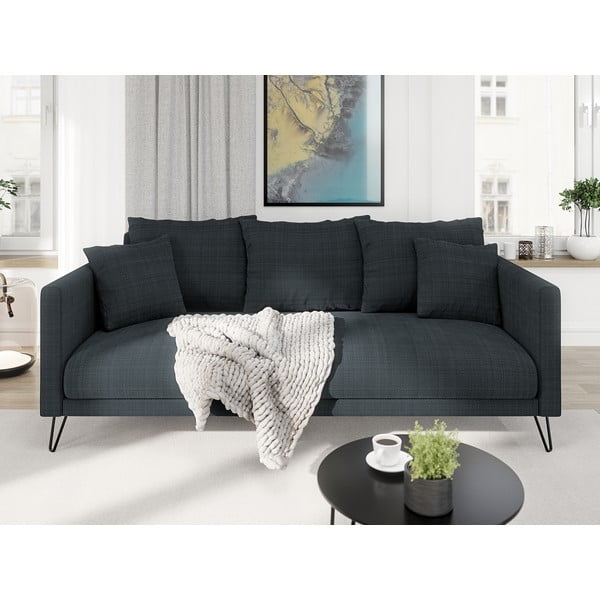 Ciemnoszara sofa  z tkaniny szenilowej 200 cm Freya – Ropez-image-1
