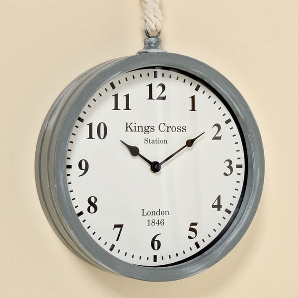 Zegar ścienny Devon Grey, 26 cm